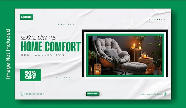 Desenho de modelo de banner web para publicidade de móveis