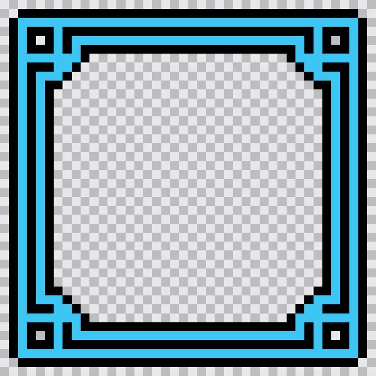 Vetor desenho de modelo de borda do quadro de arte de pixel