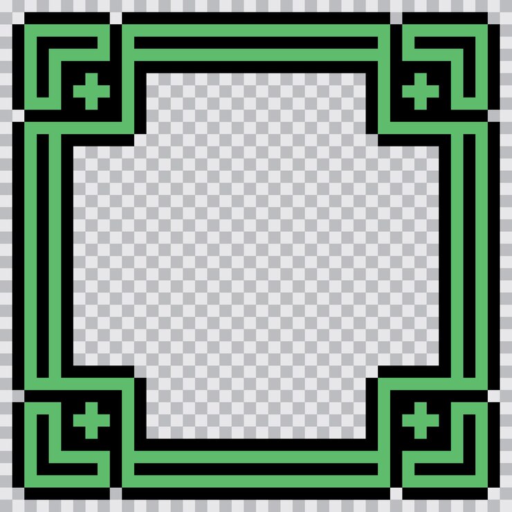 Vetor desenho de modelo de borda do quadro de arte de pixel