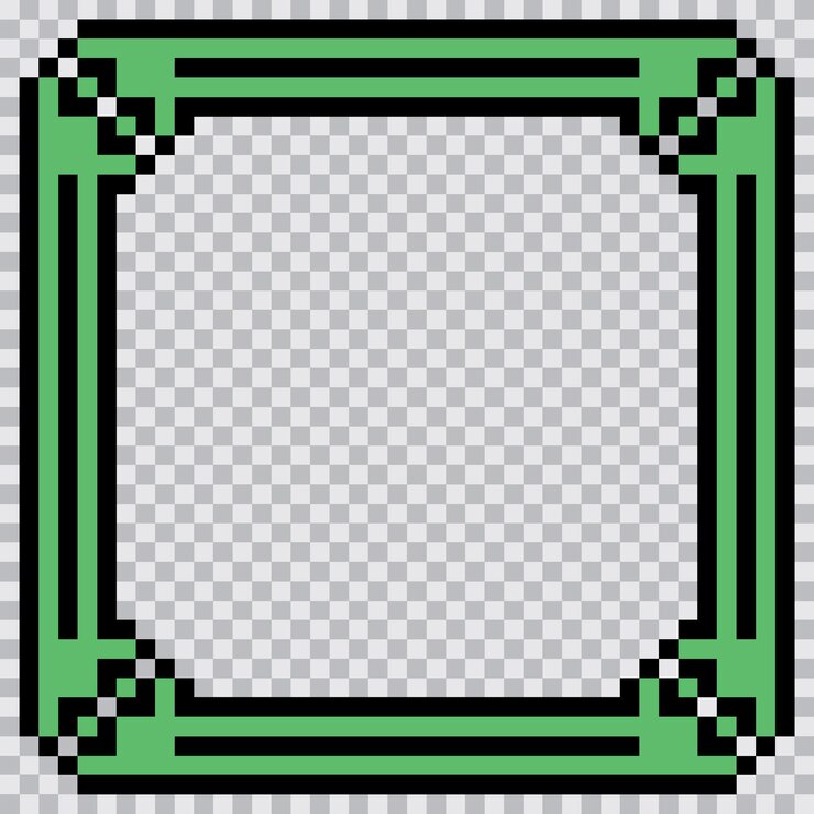 Vetor desenho de modelo de borda do quadro de arte de pixel