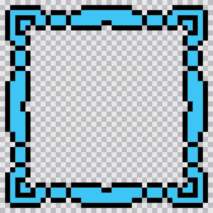 Vetor desenho de modelo de borda do quadro de arte de pixel