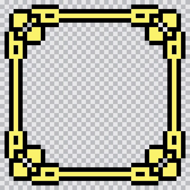 Vetor desenho de modelo de borda do quadro de arte de pixel