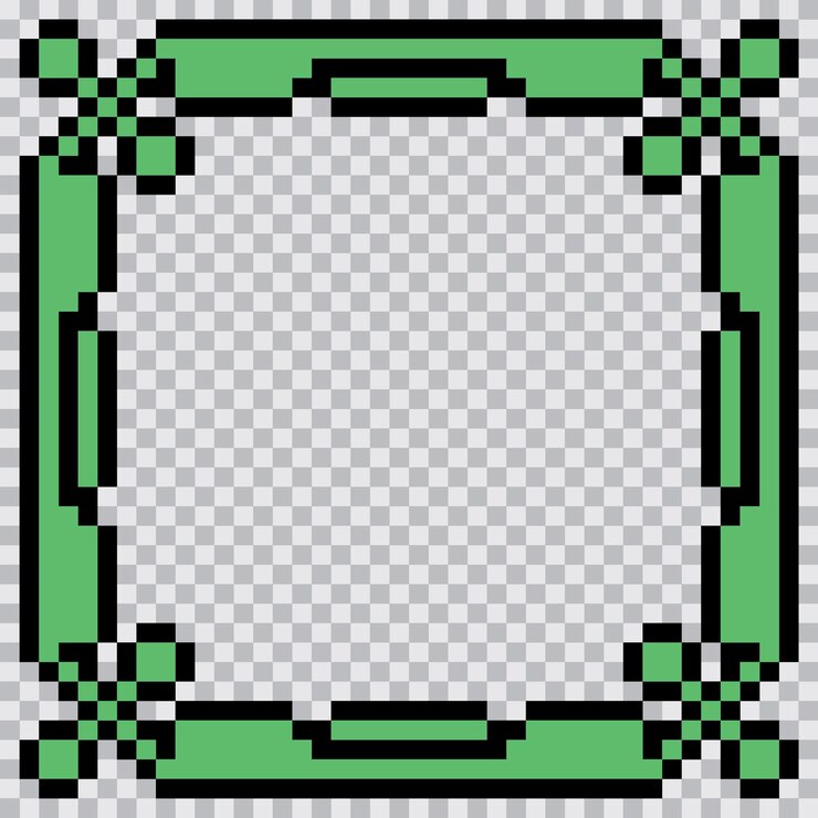 Vetor desenho de modelo de borda do quadro de arte de pixel