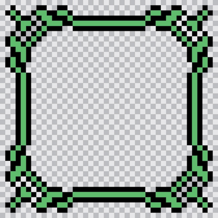 Vetor desenho de modelo de borda do quadro de arte de pixel