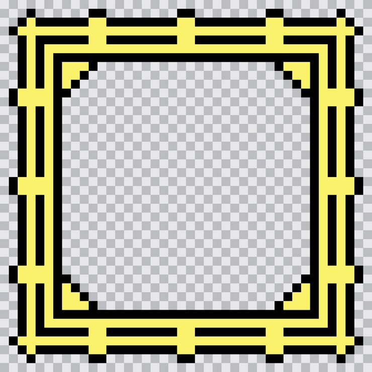 Vetor desenho de modelo de borda do quadro de arte de pixel
