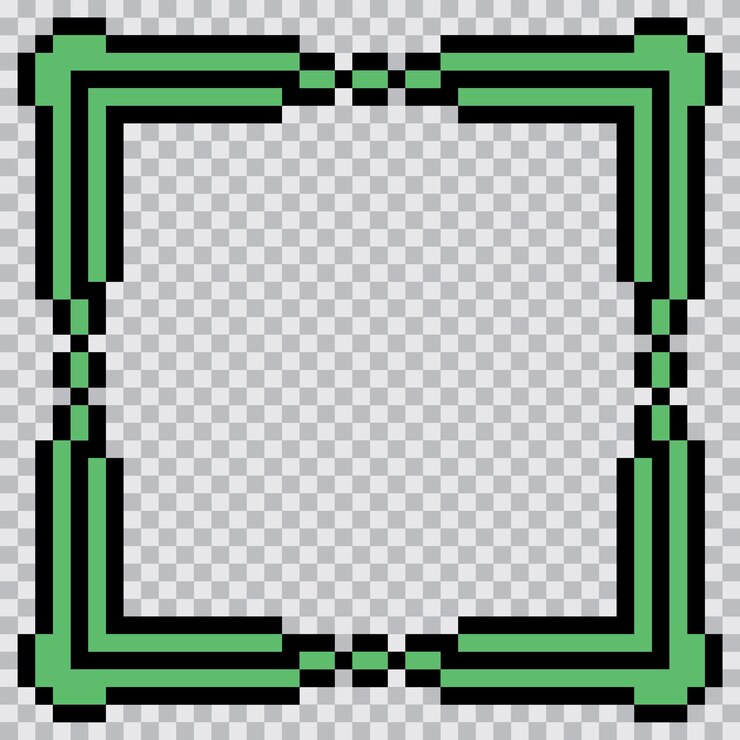 Vetor desenho de modelo de borda do quadro de arte de pixel