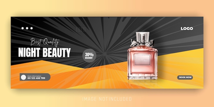 Vetor desenho de modelo de capa de perfume no facebook ou nas redes sociais