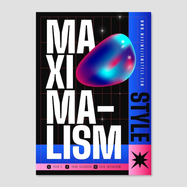 Desenho de modelo de cartaz de maximalismo