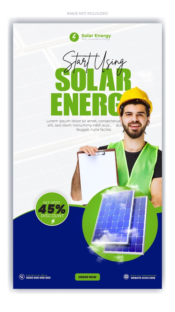 Vetor desenho de modelo de história do instagram de venda de energia solar