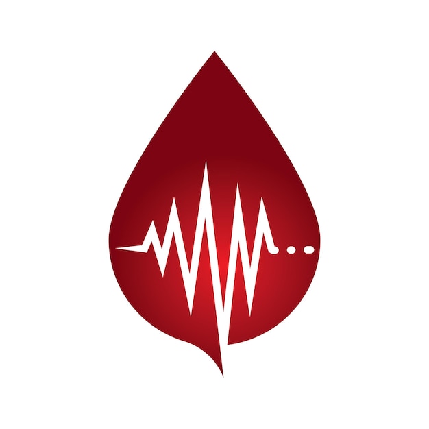 Desenho de modelo de ilustração vetorial do logotipo da doação de sangue