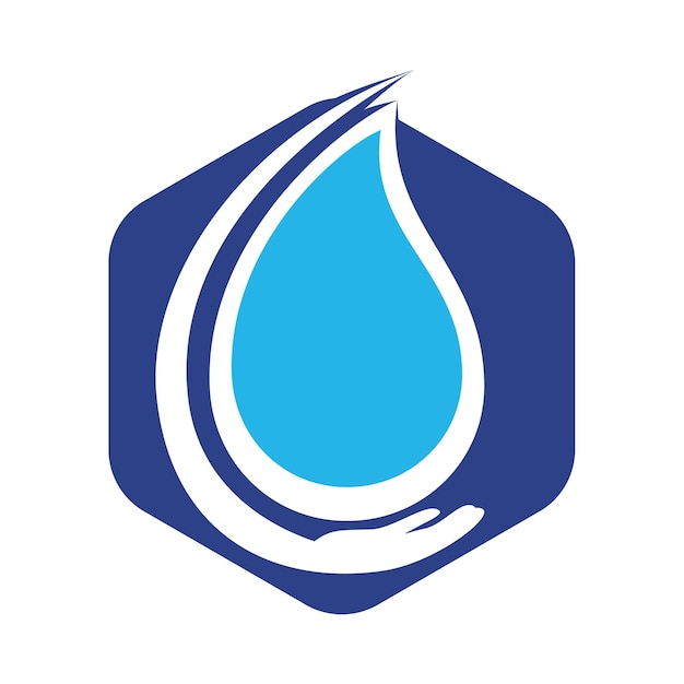 Desenho de modelo de logotipo de água segura desenho vetorial do logotipo water care