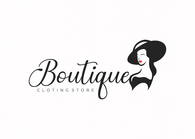 Desenho de modelo de logotipo de loja de boutique