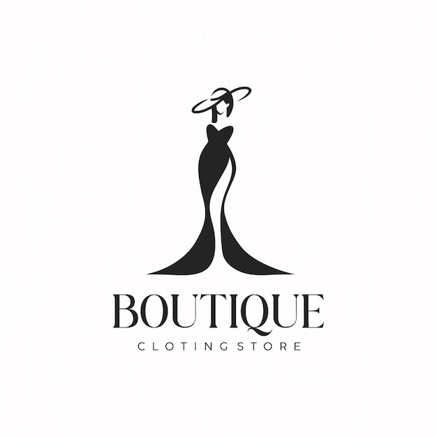 Desenho de modelo de logotipo de loja de roupas de boutique