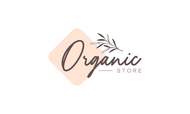Desenho de modelo de logotipo de loja orgânica