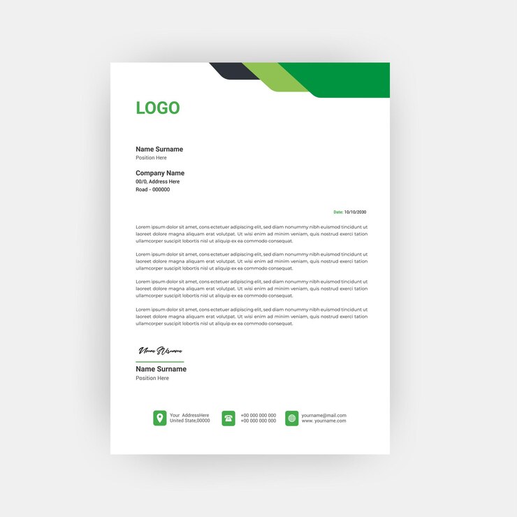 Desenho de modelo de papel de carta corporativo