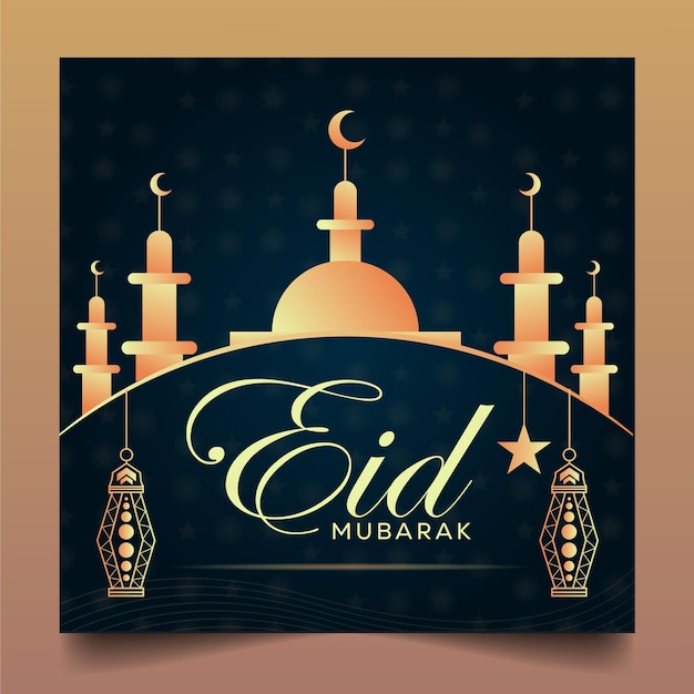 Desenho de modelo de postagem de eid mubarak