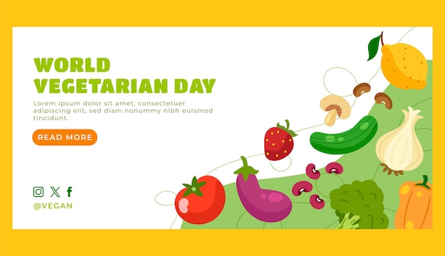 Desenho de modelo do Dia Mundial do Vegetarianismo
