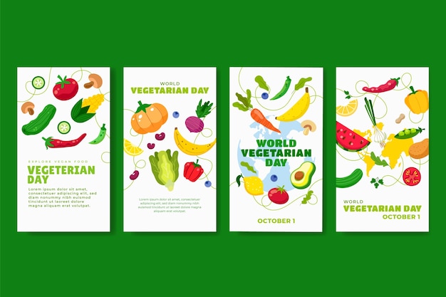 Desenho de modelo do Dia Mundial do Vegetarianismo