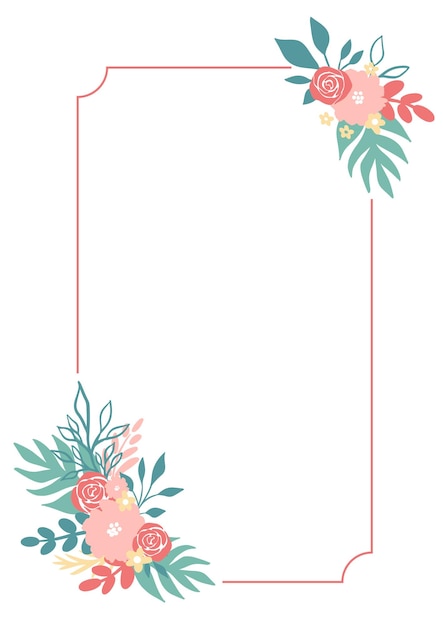 Desenho de moldura floral