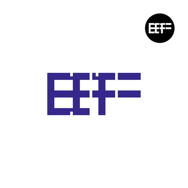 Vetor desenho de monograma de letras do logotipo da eff