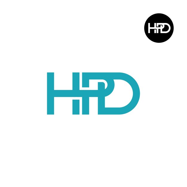 Desenho de monograma de letras do logotipo da HPD