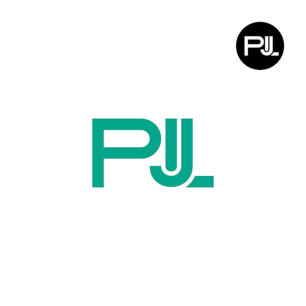 Vetor desenho de monograma de letras do logotipo da pjl