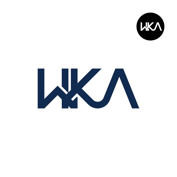 Vetor desenho de monograma de letras do logotipo da wka