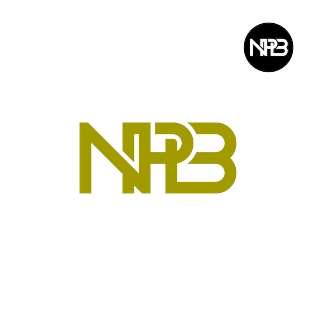 Desenho de monograma de letras do logotipo NPB