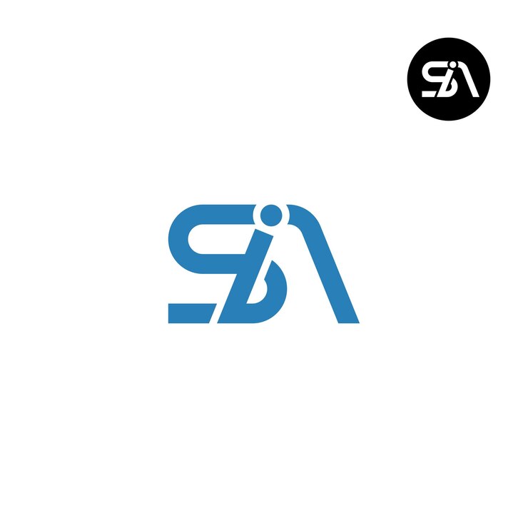 Desenho de monograma de letras do logotipo SIA