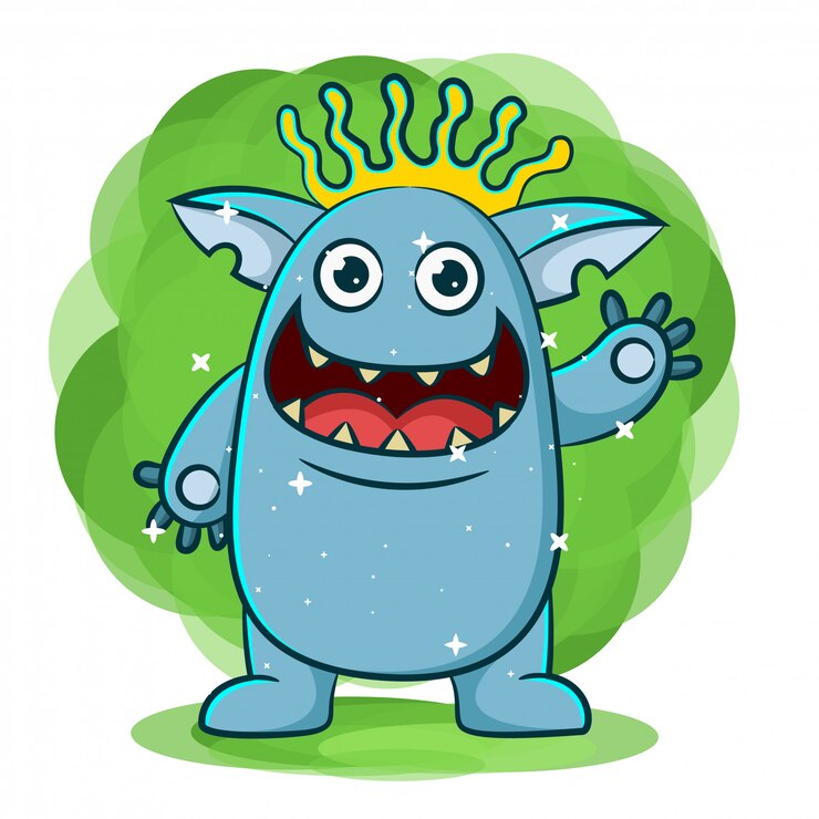 Vetor desenho de monstro fofo