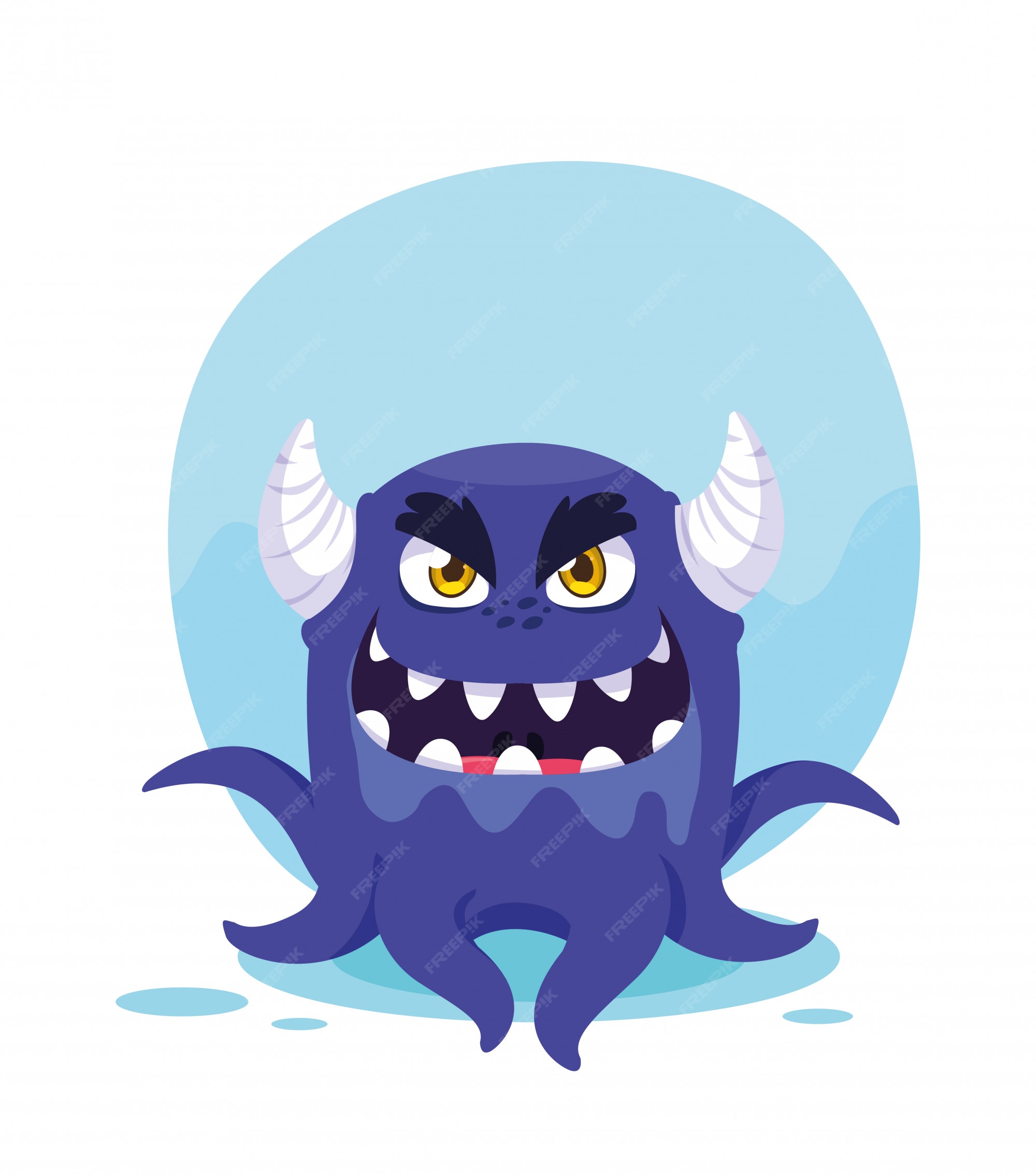 personagem monstro de desenho animado fantasia roxo - Stockphoto