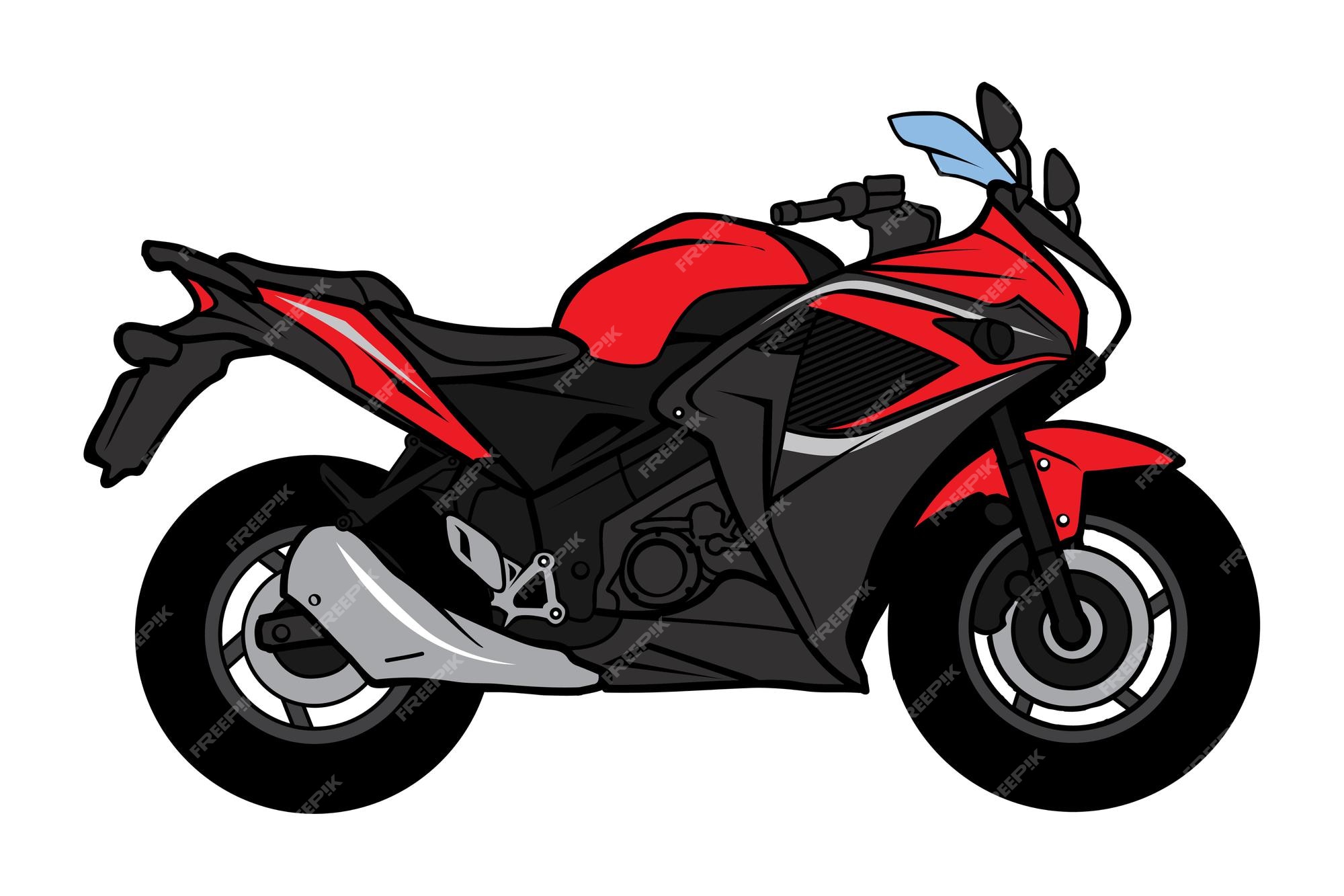 Ilustração Vetorial De Um Desenho Preto E Branco De Uma Motocicleta  Vermelha De Super-motocicleta De Super-moto E Versão Colorida Ilustração do  Vetor - Ilustração de grande, esporte: 229454627