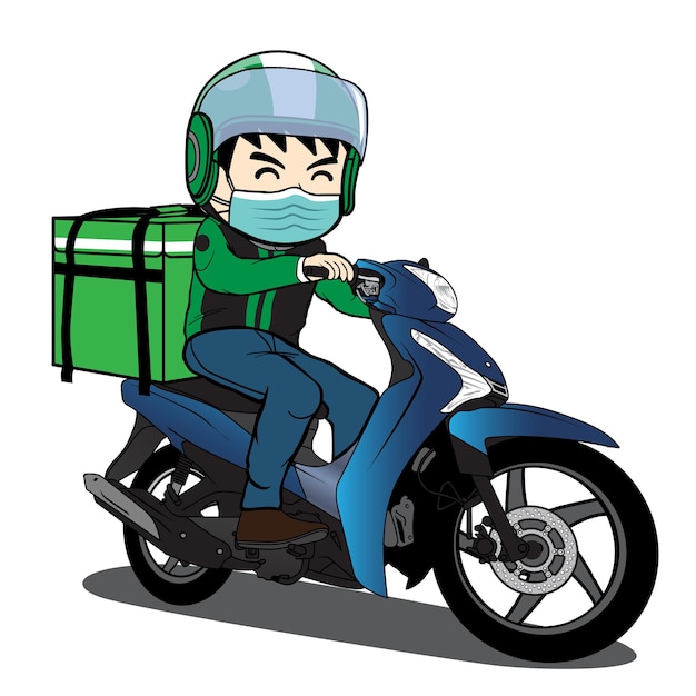 Desenho de motocicleta do entregador