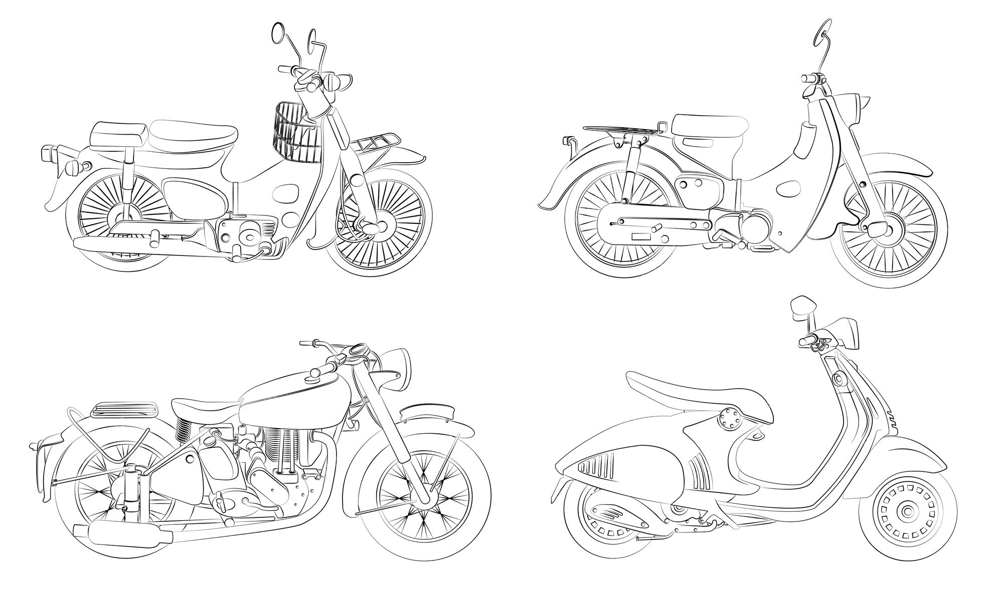 print desenhos: Moto para pintar , desenhos para atividades infantil