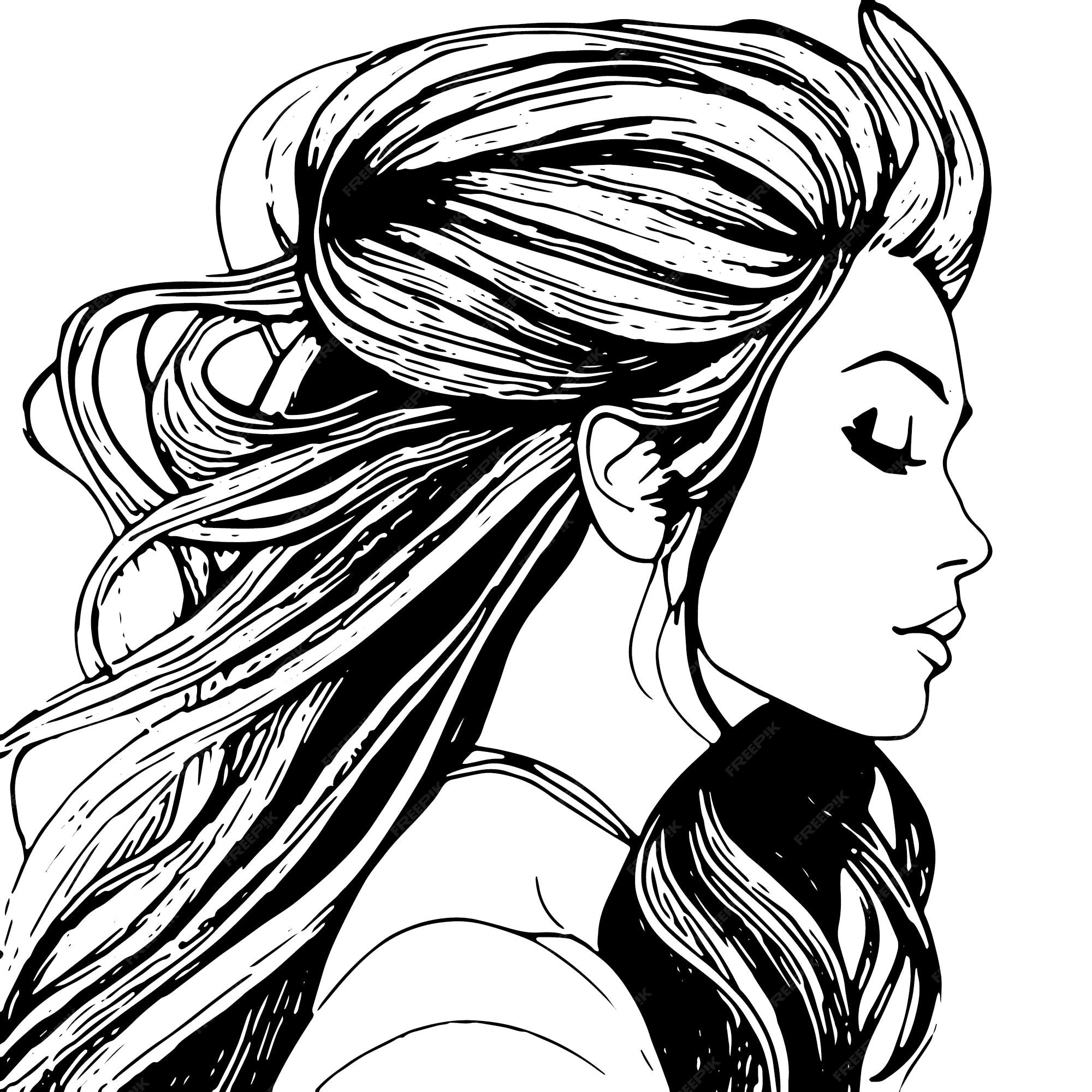 desenhos cabelo feminino