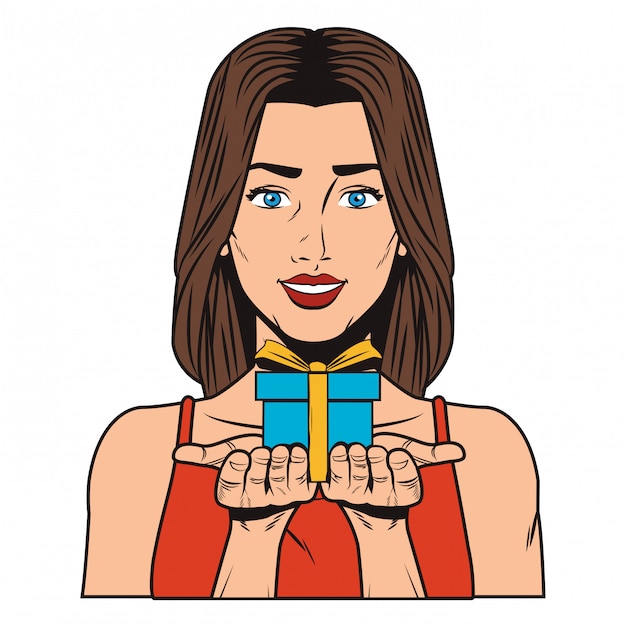Desenho de mulher de arte pop