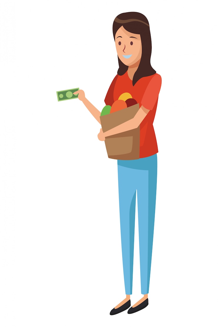 Vetor desenho de mulher jovem