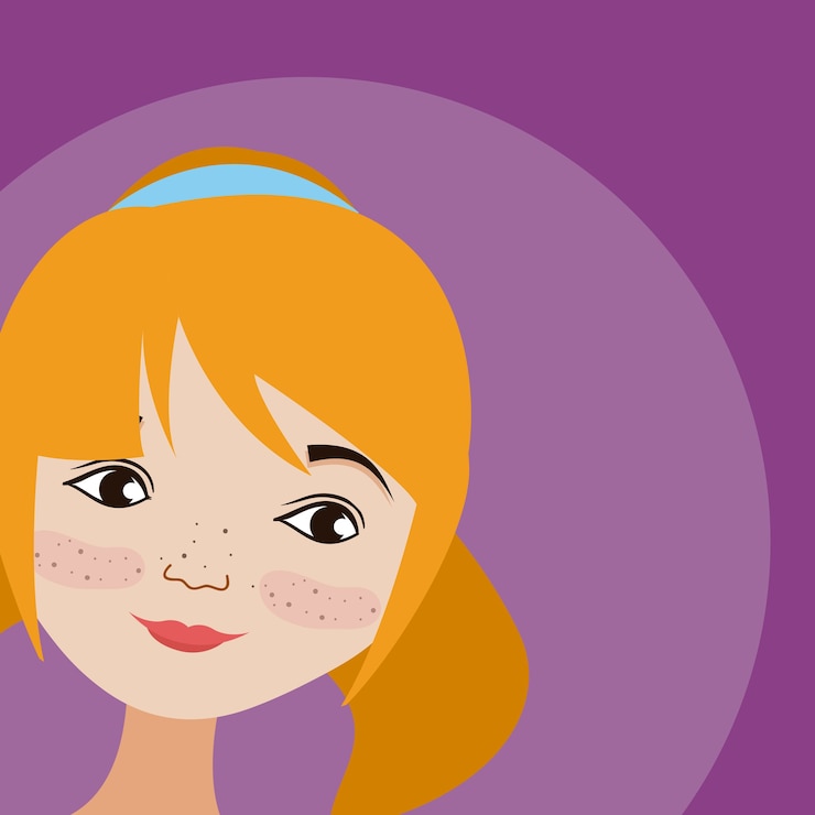 Vetor desenho de mulher jovem