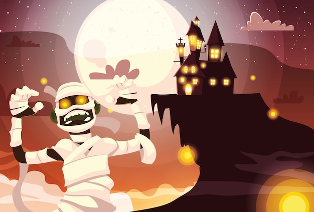 Desenho de múmia de Halloween