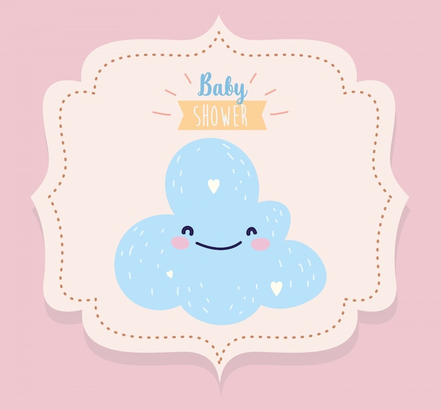 Desenho de nuvem azul bonito de chuveiro de bebê