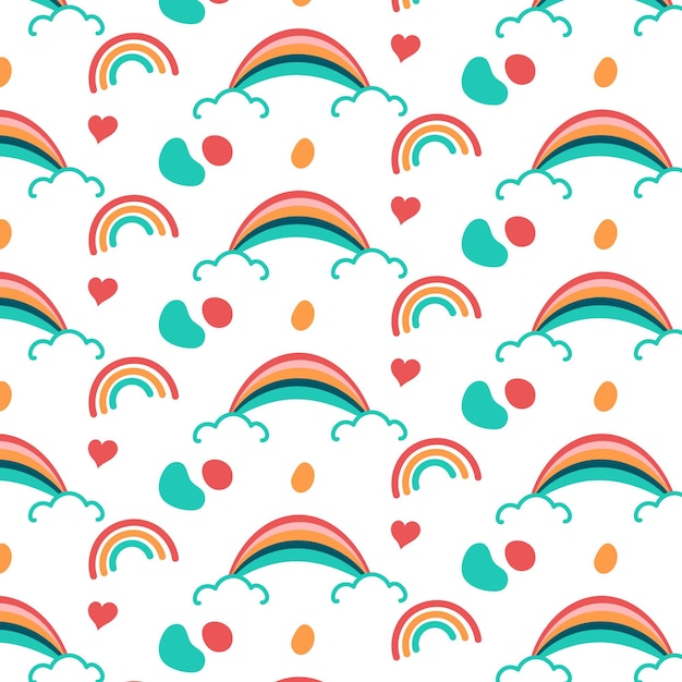 Vetor desenho de padrão de arco-íris