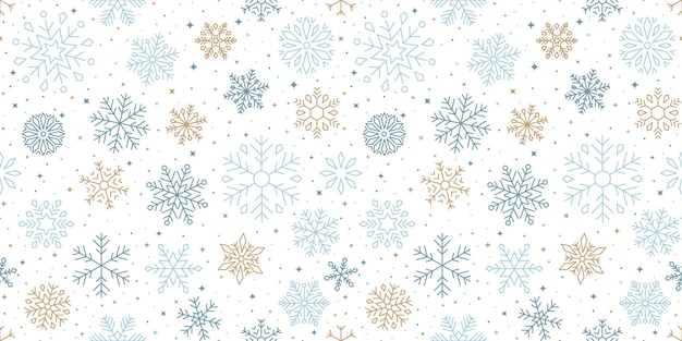 Vetor desenho de padrão de flocos de neve de inverno