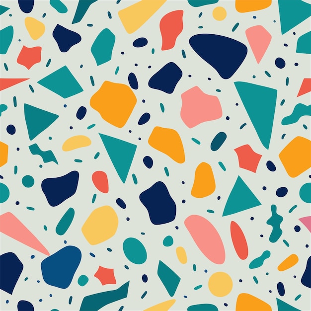 Desenho de padrão de terrazzo colorido