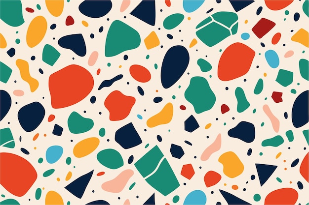 Desenho de padrão de terrazzo colorido