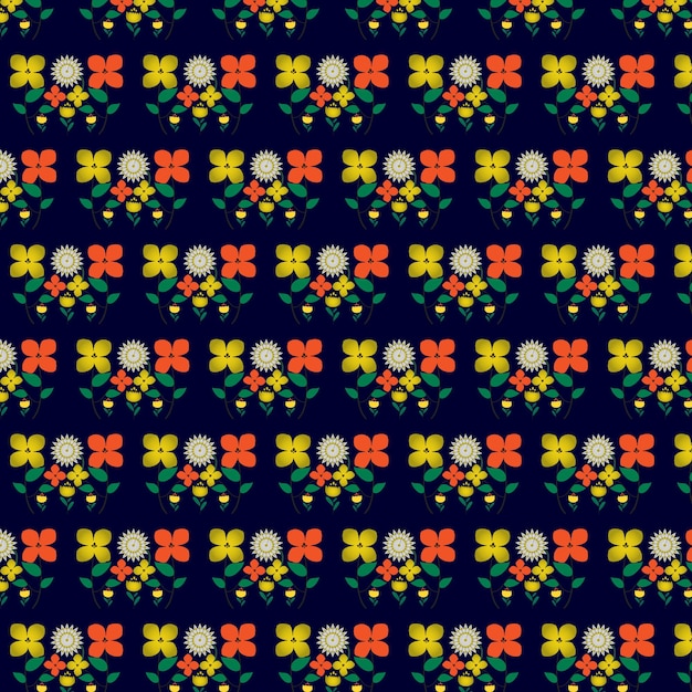 Vetor desenho de padrão floral sem costura vetorial