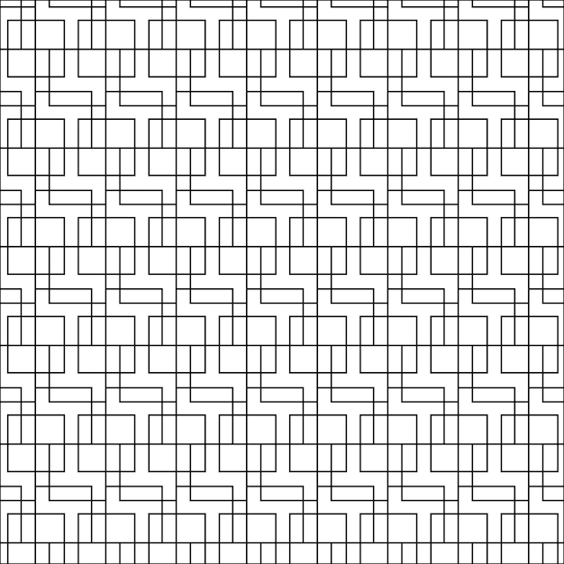 Desenho de padrão geométrico vetorial forma quadrada cor preta