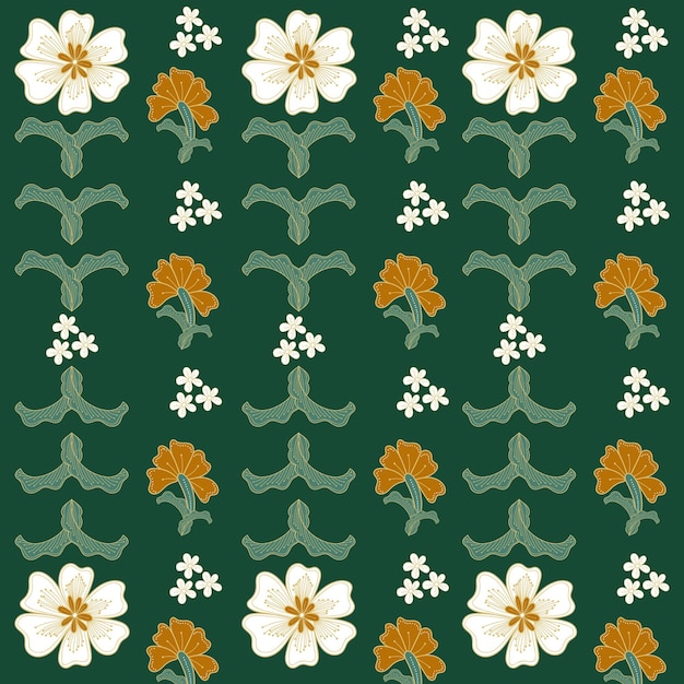 Desenho de padrões florais batik indonésia vector livre