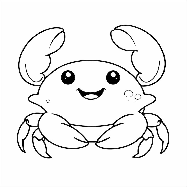 Vetor desenho de página para colorir de caranguejo para crianças