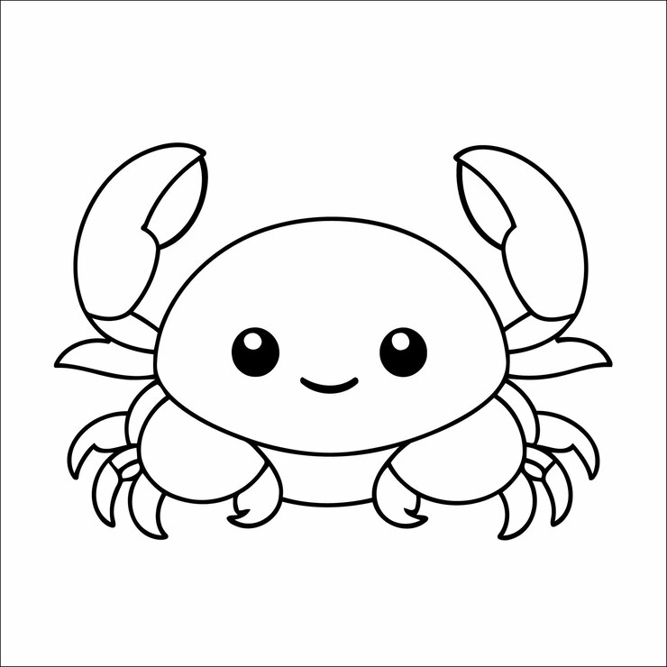 Vetor desenho de página para colorir de caranguejo para crianças