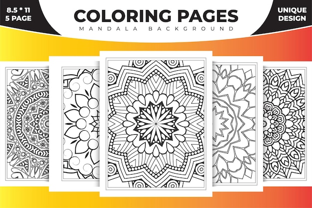 Vetor desenho de páginas para colorir mandala kdp. fundo de mandala de página para colorir. ilustração da arte de linha. vetor de padrão de mandala. páginas para colorir mandala kdp. padrão de livro de colorir floral preto e branco.